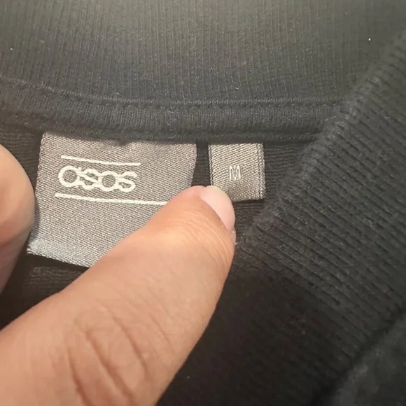 ASOS Black Jersey Bomber Jacket Size Medium - Picture 9 of 11